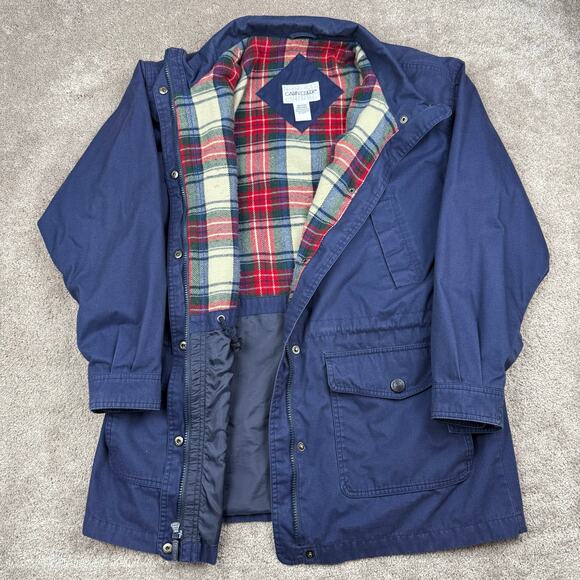 Vtg Blue Barn Jacket Plaid Flannel Lined Size M Cabin Creek Coat Button - Picture 2 of 5